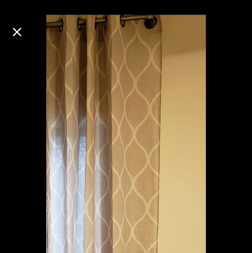 2 Burlap style 95" curtain panels
